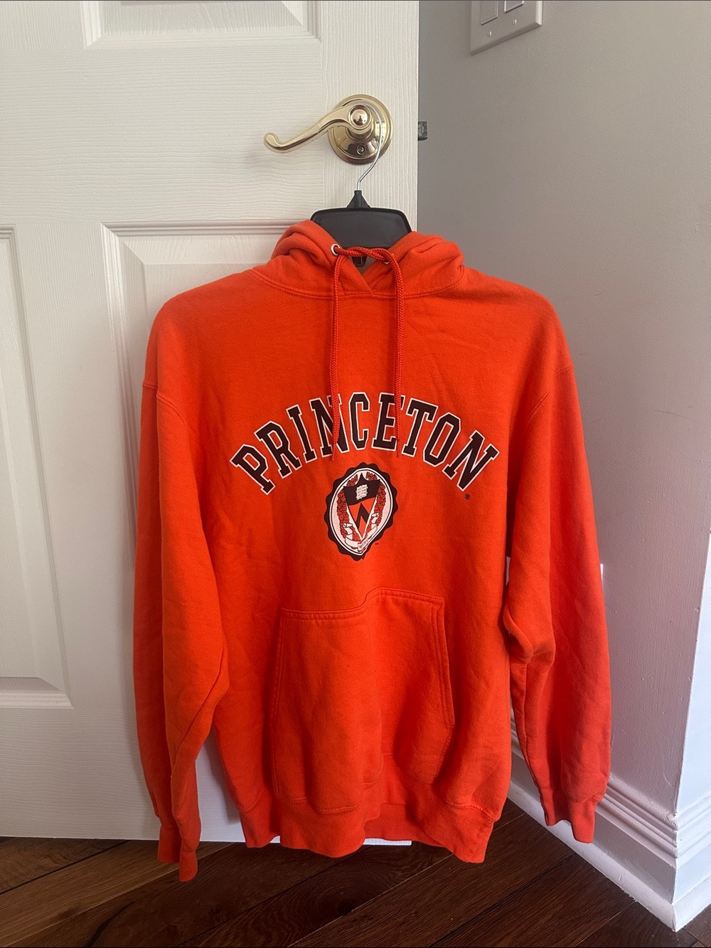 Vintage Princeton Orange Hooded Sweatshirt - Classic University Pullover